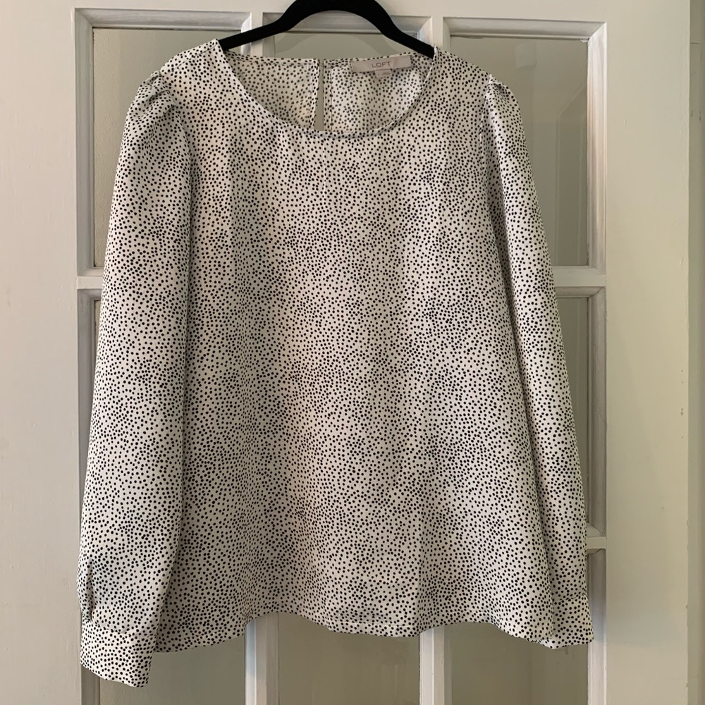 LOFT Dot Print Shirt Size L